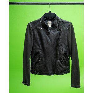 Women's Feux-Leather Black Jacket